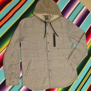 Oakley button down hooded long sleeve shirt